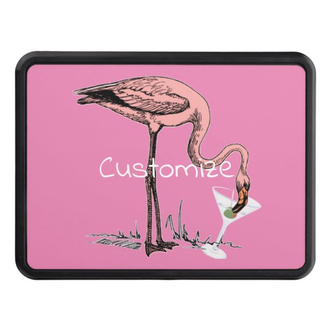 Cache Pour Crochet De Remorquage Flamant rose Boire Martini Thunder_Cove (Devant)