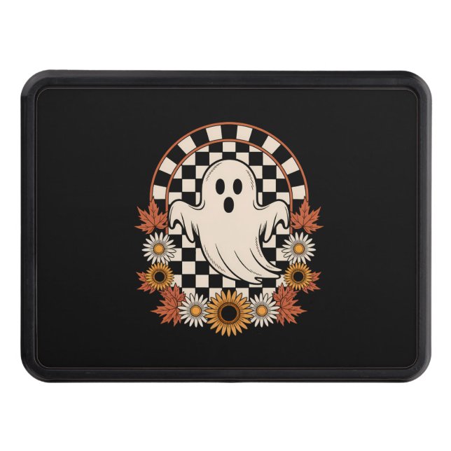 Cache Pour Crochet De Remorquage Floral Ghost Fall Boho Halloween (Devant)