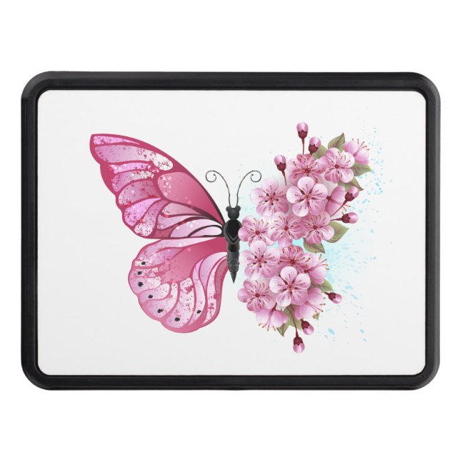 Cache Pour Crochet De Remorquage Flower Butterfly (Devant)