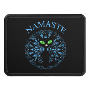 Cache Pour Crochet De Remorquage Funny Namaste Chat Yoga Bleu Mandala