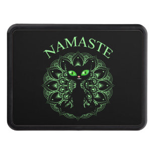Cache Pour Crochet De Remorquage Funny Namaste Chat Yoga Vert Mandala
