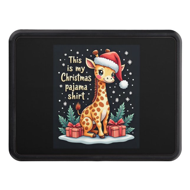 Cache Pour Crochet De Remorquage Girafe portant le chapeau de Noël correspondant Pa (Devant)