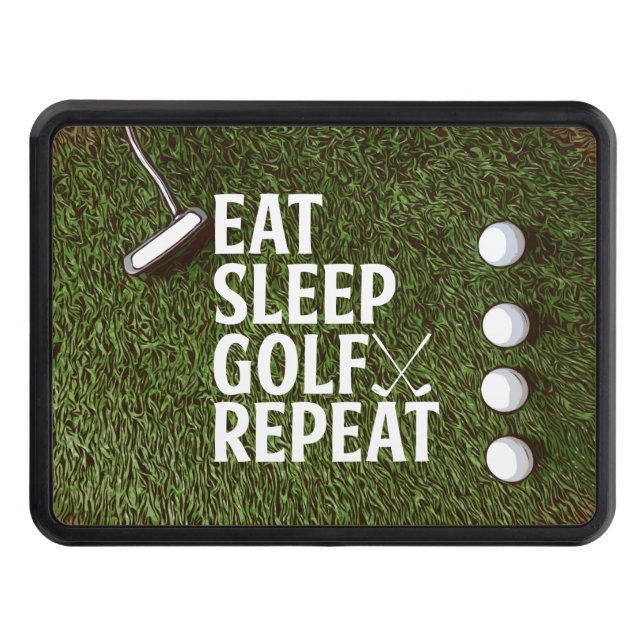 Cache Pour Crochet De Remorquage Golf Manger Sleep Golf Répéter sur Green Grass Gol (Devant)