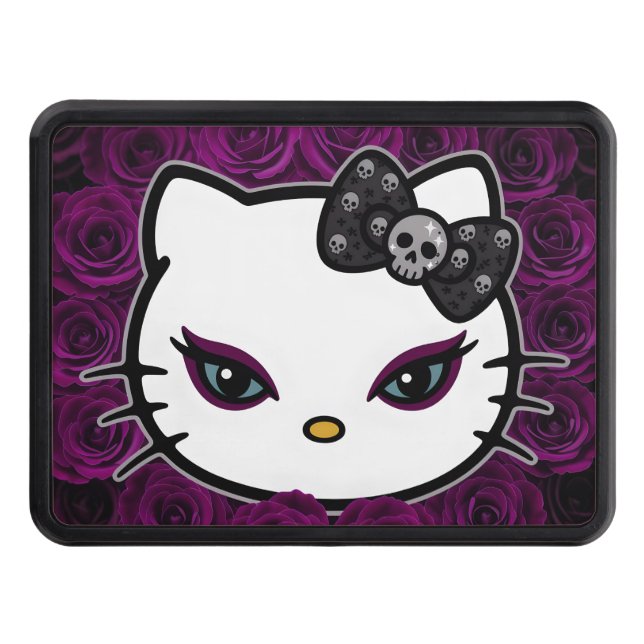 Cache Pour Crochet De Remorquage Gothique Kitty Skull Bow (Devant)