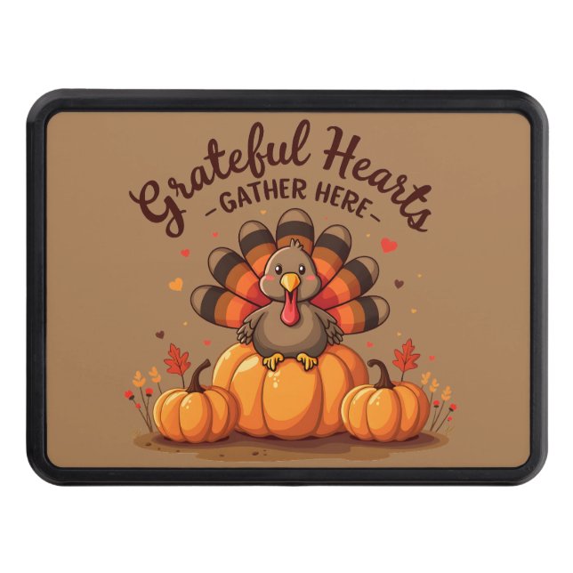 Cache Pour Crochet De Remorquage Grateful Hearts Thanksgiving Turkey (Devant)