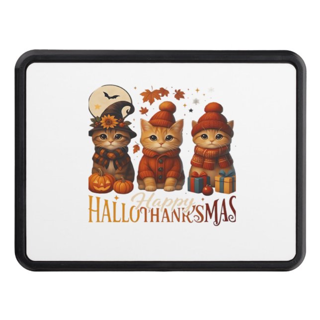 Cache Pour Crochet De Remorquage Halloween Thanksgiving Noël Happy HalloThanks (Devant)