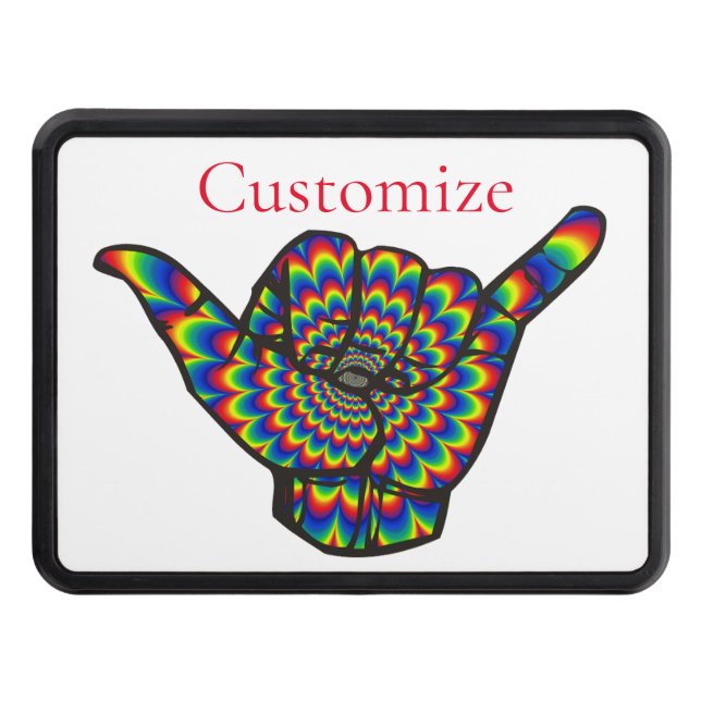 Cache Pour Crochet De Remorquage Hawaiian Shaka Psychedelic Thunder_Cove (Devant)