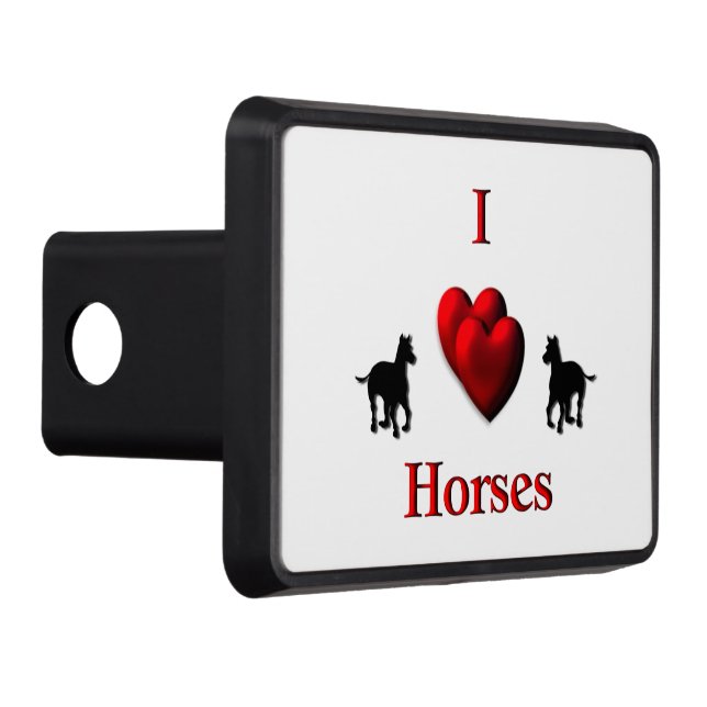 Cache Pour Crochet De Remorquage I Heart Horses Design Tow Hitch Cover (Droite)