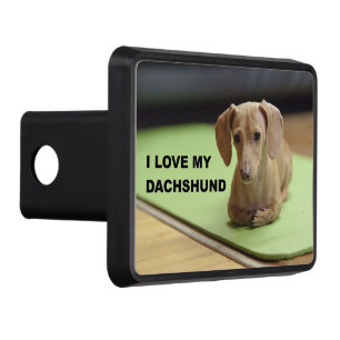 Cache Pour Crochet De Remorquage I Love My Cream Dachshund avec photo