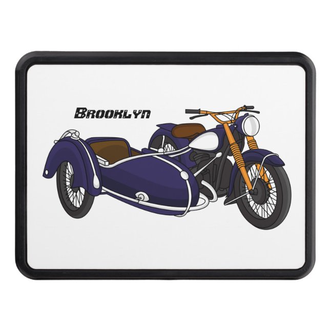 Cache Pour Crochet De Remorquage Illustration de moto pourpre Sidecar (Devant)