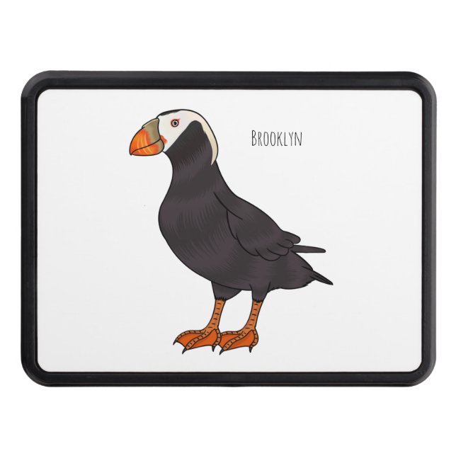 Cache Pour Crochet De Remorquage Illustration d'oiseau bouffon touffu (Devant)