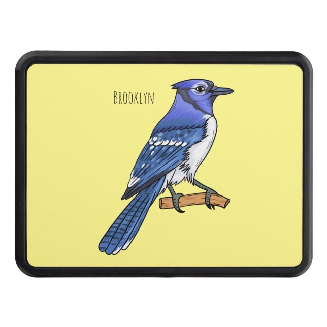 Cache Pour Crochet De Remorquage Illustration d'oiseau de jay bleu (Devant)
