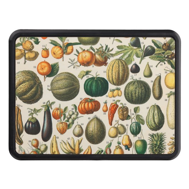 Cache Pour Crochet De Remorquage Illustration scientifique végétale des fruits (Devant)