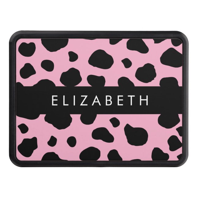 Cache Pour Crochet De Remorquage Impression De Vache, Spots De Vache, Vache Rose, V (Devant)