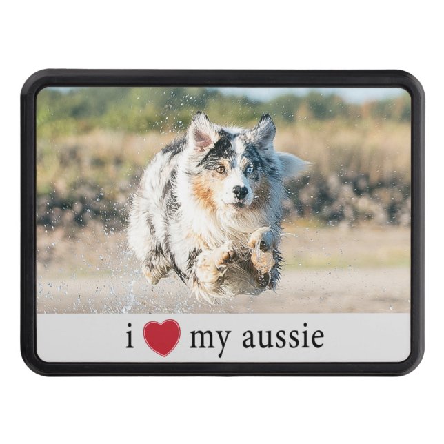 Cache Pour Crochet De Remorquage J'aime mon berger australien australien australien (Devant)