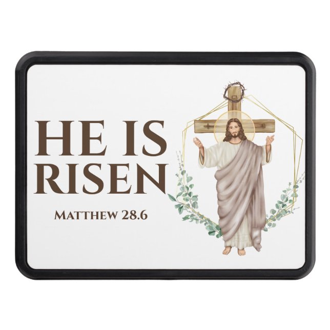 Cache Pour Crochet De Remorquage Jésus Christ il est ressuscité eucalyptus traverse (Devant)
