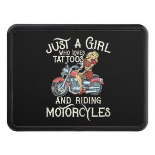 Cache Pour Crochet De Remorquage Juste une fille qui aime les motos Funny Art Gift.