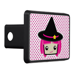 Cache Pour Crochet De Remorquage Kawaii Pink Haired Witch Trailer Hitch Cover