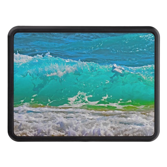 Cache Pour Crochet De Remorquage L'Art Calme Turquoise Beach Waves (Devant)
