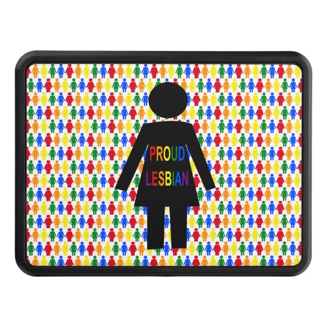 Cache Pour Crochet De Remorquage Lesbienne LGBTQ Silhouette et Rainbow Ladies (Devant)