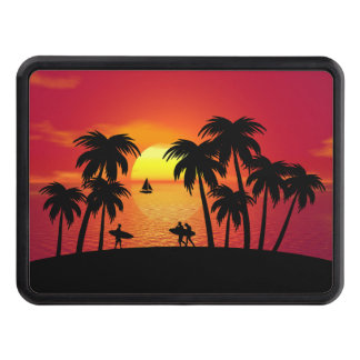 Cache Pour Crochet De Remorquage L'île tropicale à Sunset Hitch Cover