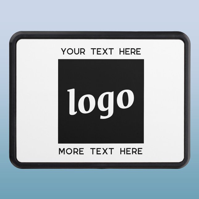 Cache Pour Crochet De Remorquage Logo Simple Avec Entreprise Texte (Logo with text business promotional trailer hitch cover)