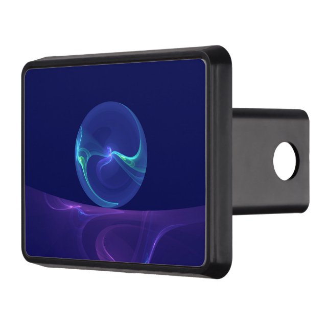 Cache Pour Crochet De Remorquage Lumineuse Bleu Violet Rêve Abstrait Fractal Art (Gauche)