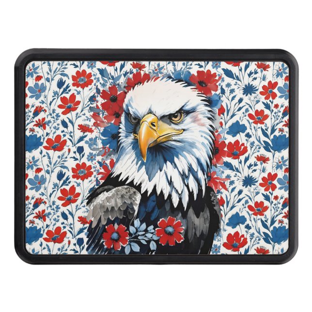 Cache Pour Crochet De Remorquage Majestic American Bald Eagle Floral (Devant)