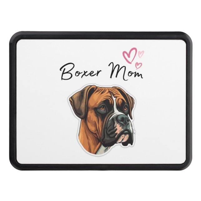 Cache Pour Crochet De Remorquage maman boxer - chien boxer (Devant)