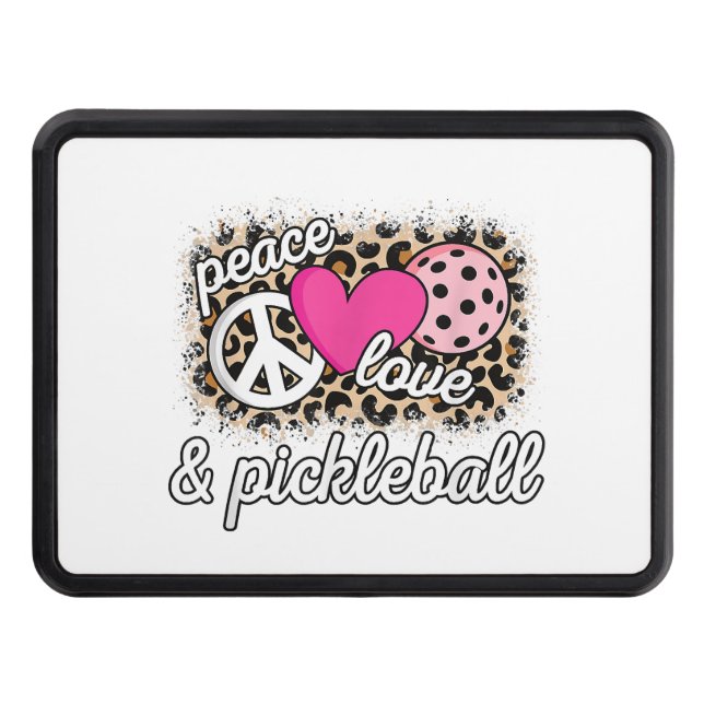 Cache Pour Crochet De Remorquage Mignonne Peace Love Pickleball Player Funny Pickle (Devant)