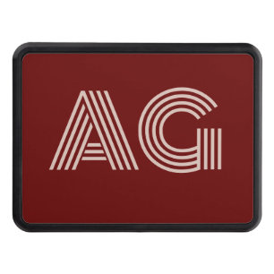 Cache Pour Crochet De Remorquage Monogramme et vin beige moderne