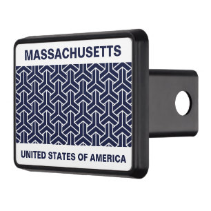 Cache Pour Crochet De Remorquage Motif de Bishamon Oriental Navy Bleu Blanc Japon