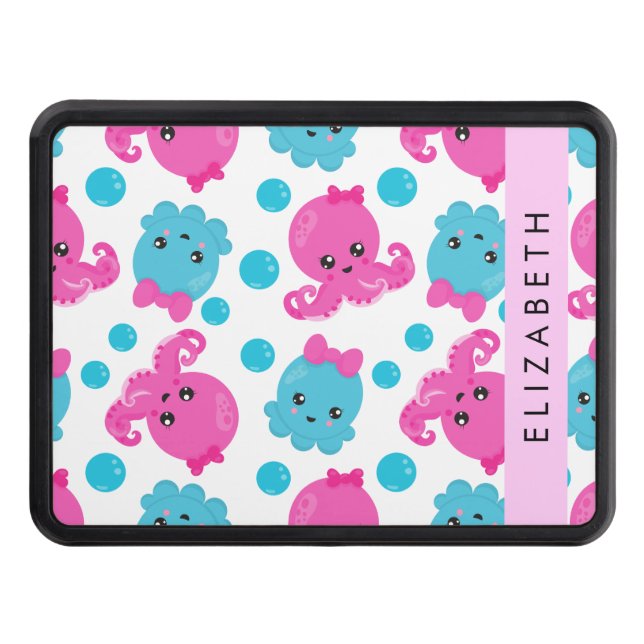 Cache Pour Crochet De Remorquage Motif de pieuvre, Pieuvre mignonne, Mer, Votre Nom (Devant)