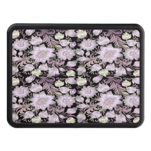 Cache Pour Crochet De Remorquage Motif végétal rose jaune