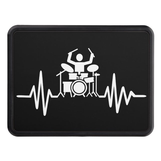 Cache Pour Crochet De Remorquage Musique Art Drummer Heartbeat (Devant)