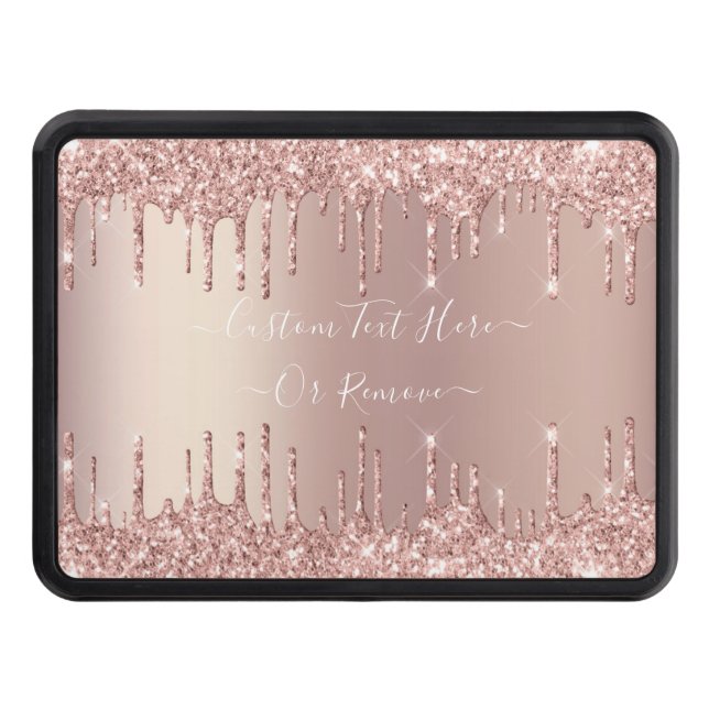 Cache Pour Crochet De Remorquage Parties scintillant rose Gold Blush Éclats Texte p (Devant)