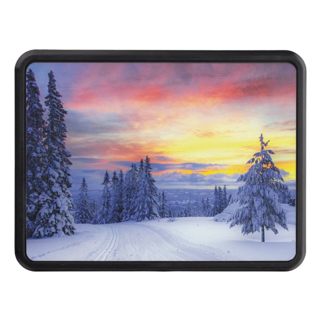 Cache Pour Crochet De Remorquage Paysage hivernal (Devant)