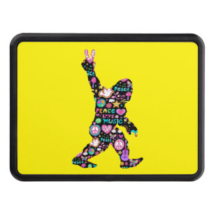 Cache Pour Crochet De Remorquage Peace Love Bigfoot Hippie Funny Bigfoot Lover