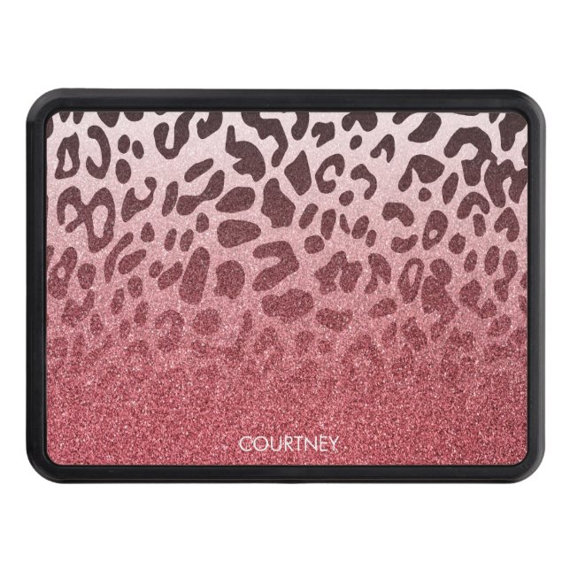 Cache Pour Crochet De Remorquage Peau rose de léopard de parties scintillantes (Devant)