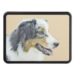 Cache Pour Crochet De Remorquage Peinture de berger australien - Art original de ch