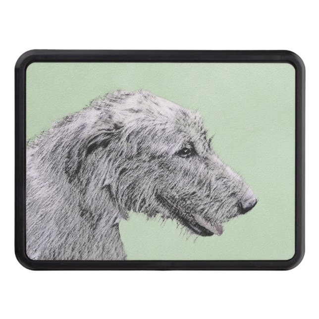 Cache Pour Crochet De Remorquage Peinture du chien-loup irlandais 2 - art original (Devant)