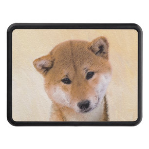 Cache Pour Crochet De Remorquage Peinture (rouge) de Shiba Inu - art original de