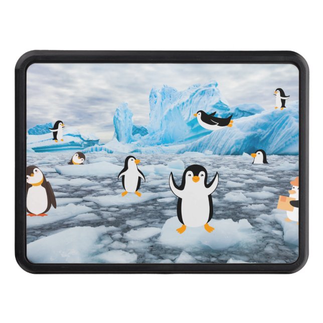 Cache Pour Crochet De Remorquage pingouins mignons dans la glace Antarctique (Devant)