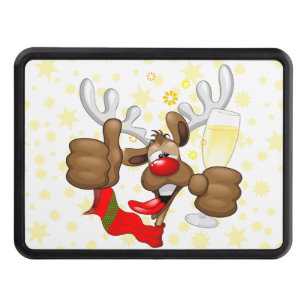 Cache Pour Crochet De Remorquage Reindeer Drunk Funny Caractère de Noël