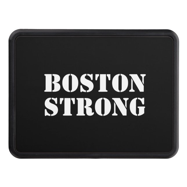 Cache Pour Crochet De Remorquage remorque noire blanche "Boston Strong" (Devant)