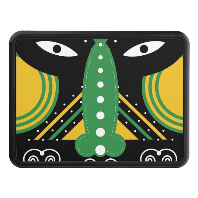 Cache Pour Crochet De Remorquage rituel vert tribal (Devant)