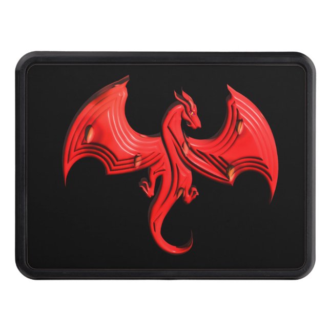Cache Pour Crochet De Remorquage Rouge dragon (Devant)
