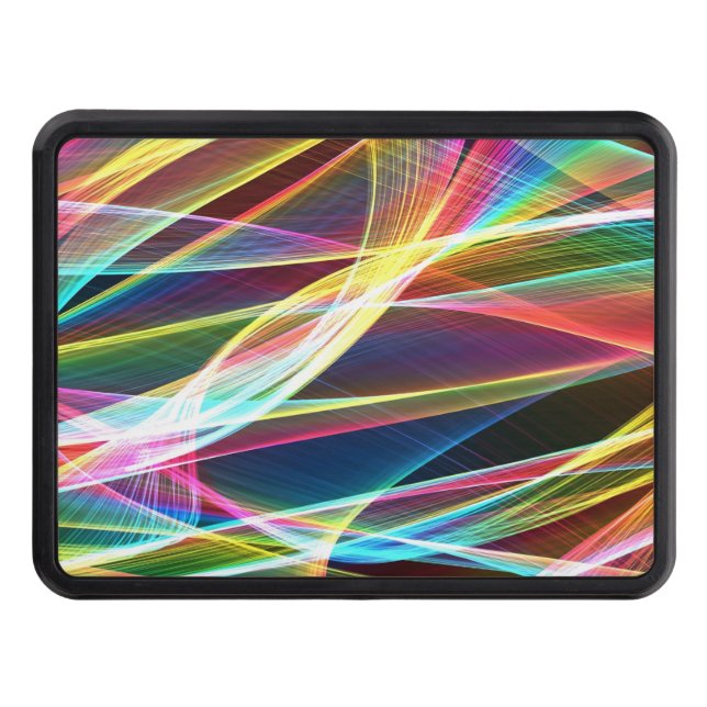 Cache Pour Crochet De Remorquage Rubans lumineux abstraits Trailer Hitch Cover (Devant)