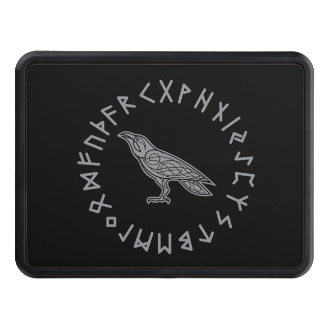 Cache Pour Crochet De Remorquage Runes de mythologie de Viking de corneille d'Odin (Devant)