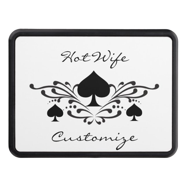 Cache Pour Crochet De Remorquage Scroll de style tatouage Black Spades Thunder_Cove (Devant)